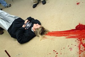 photo of dragging bloodstain