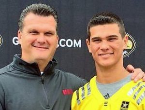 Detective Johnson with punter Blake Johnson.